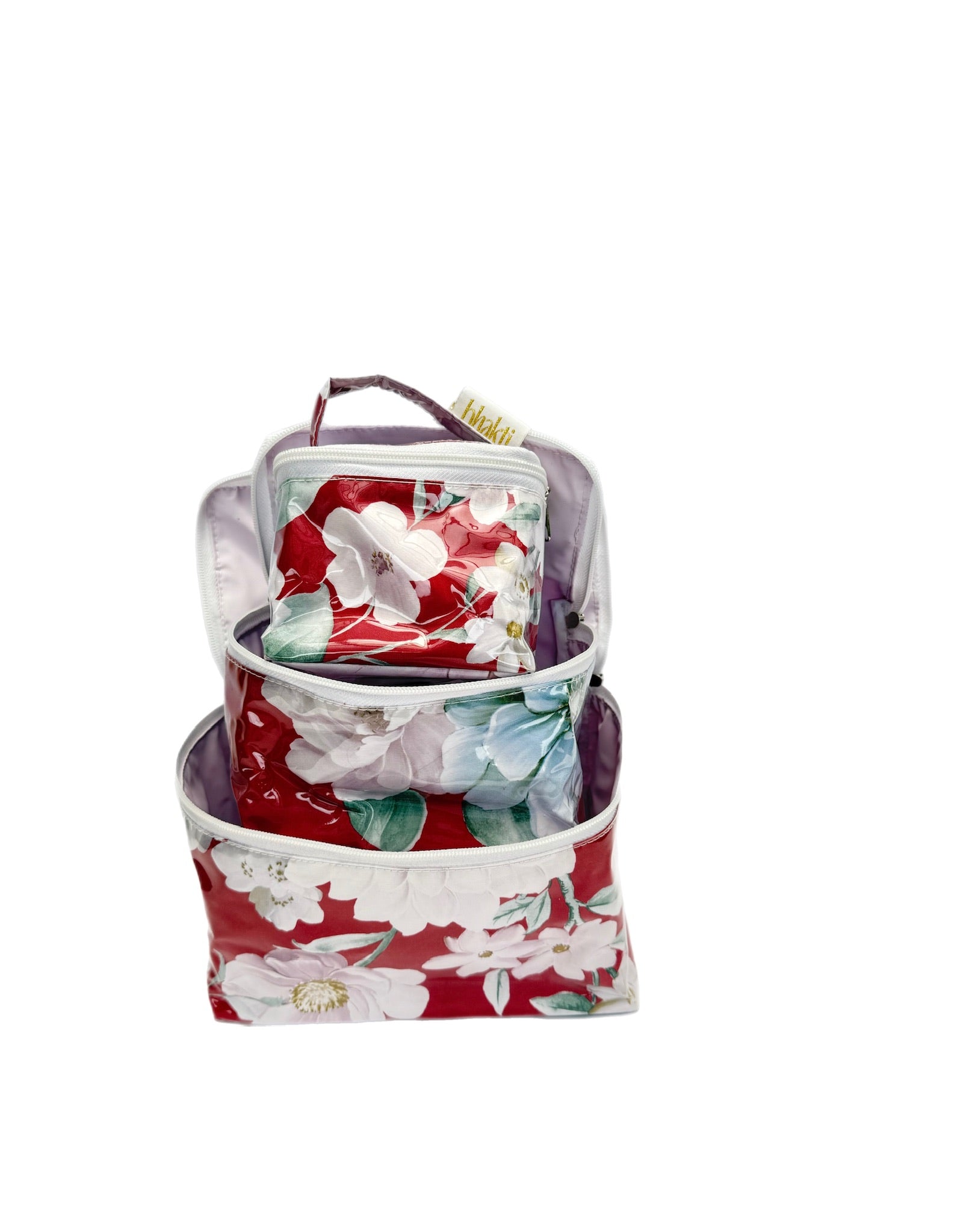Kit de 3 cajitas flores rojo