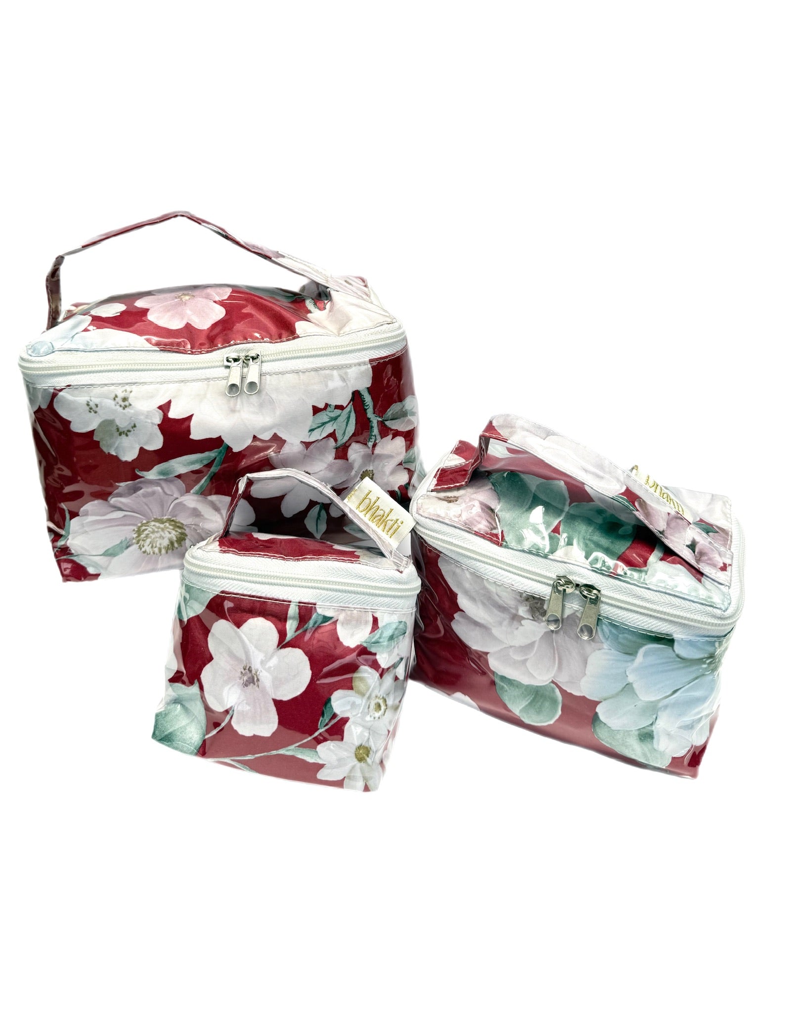 Kit de 3 cajitas flores rojo