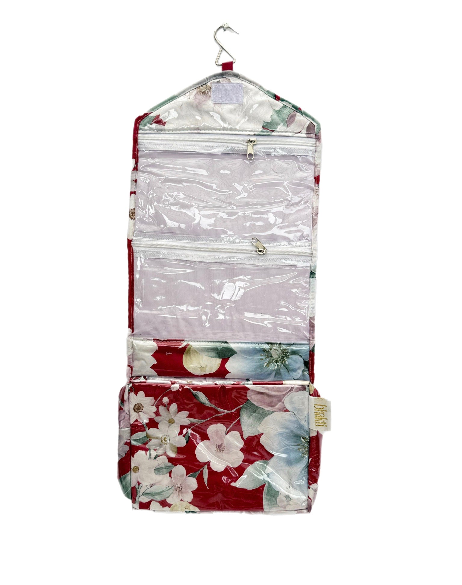 Estuche viaje flores rojas