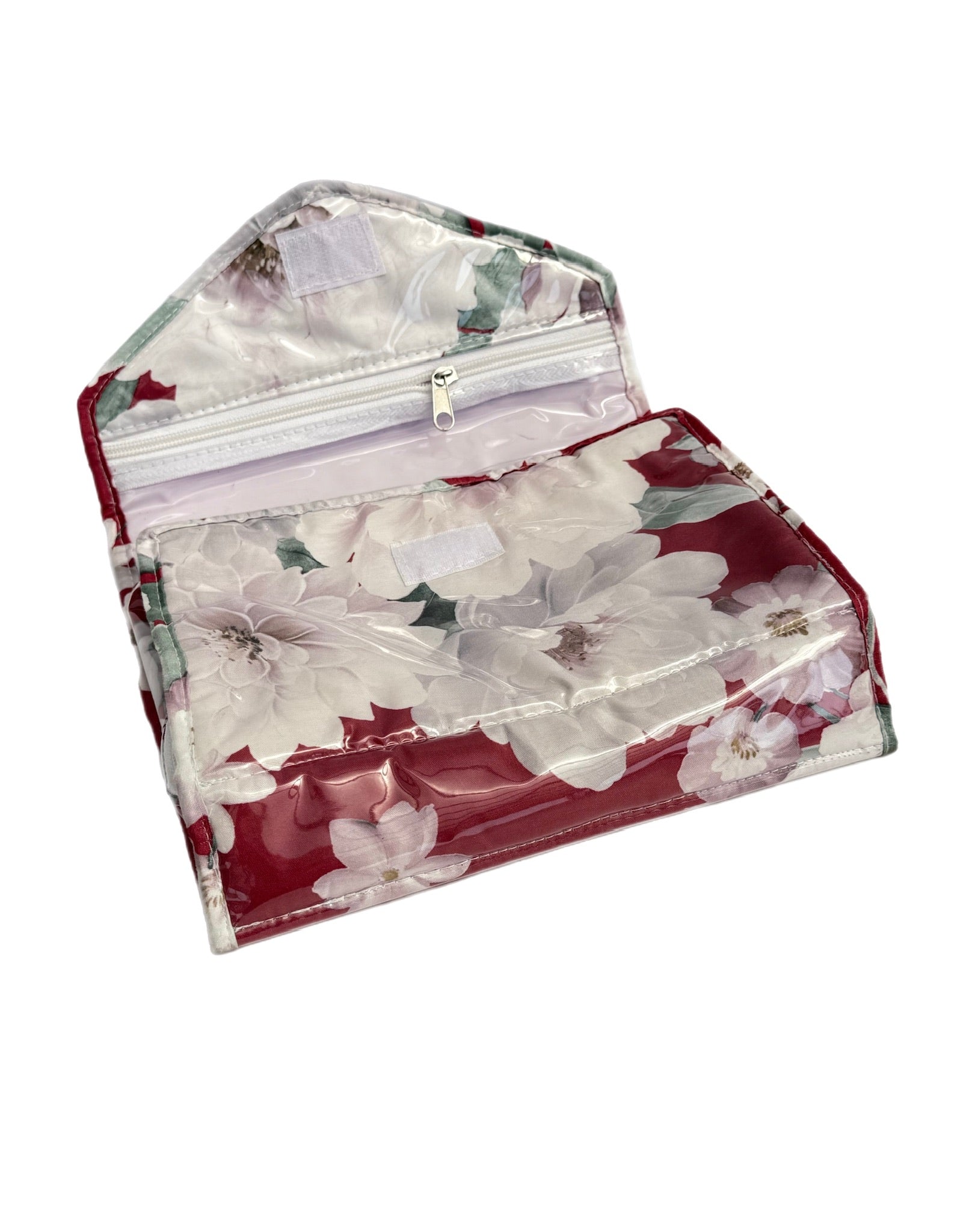 Estuche viaje flores rojas
